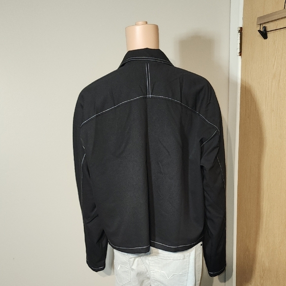 Fashion Nova Black Jacket with White Stitching - Picture 6 of 9